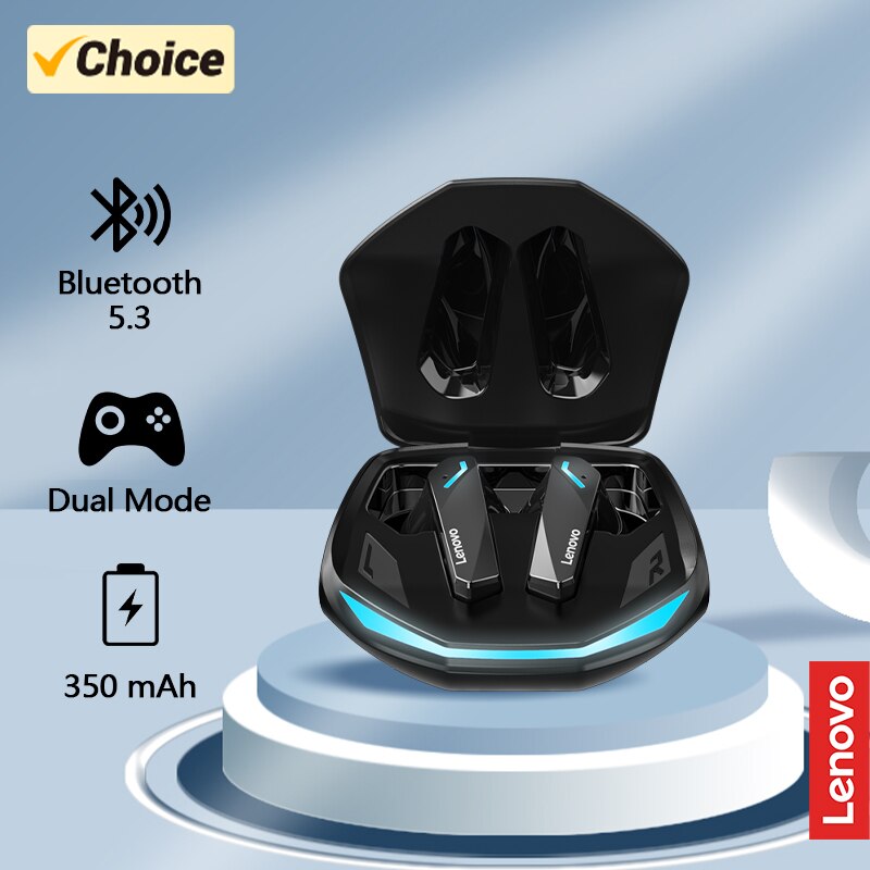 Lenovo GM2 Pro Fones de Ouvido Bluetooth 5.3 Esportivos Sem Fio In-Ear para Jogos com Baixa Latência e Modo Dual, Fones de Ouvido Musicais Novos